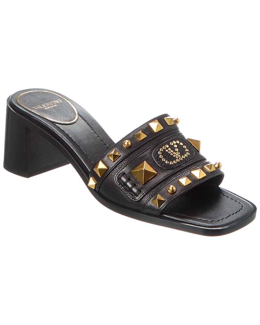 Valentino Women's Plaster Caster Leather Mules In Black
