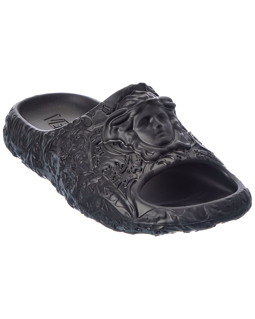Versace Medusa Dimensions Pool Slides In Black