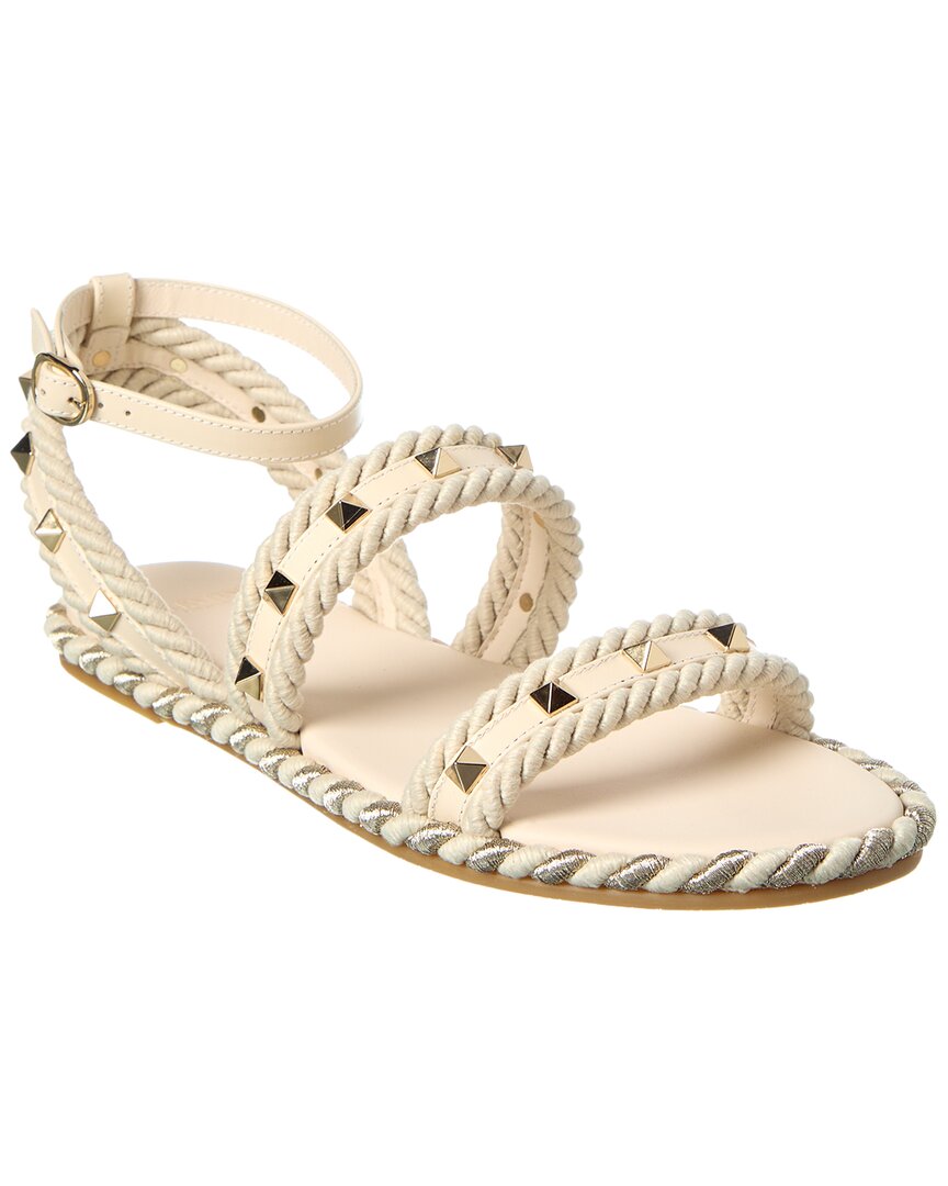 Valentino Women's Rockstud Espadrille Sandals In White