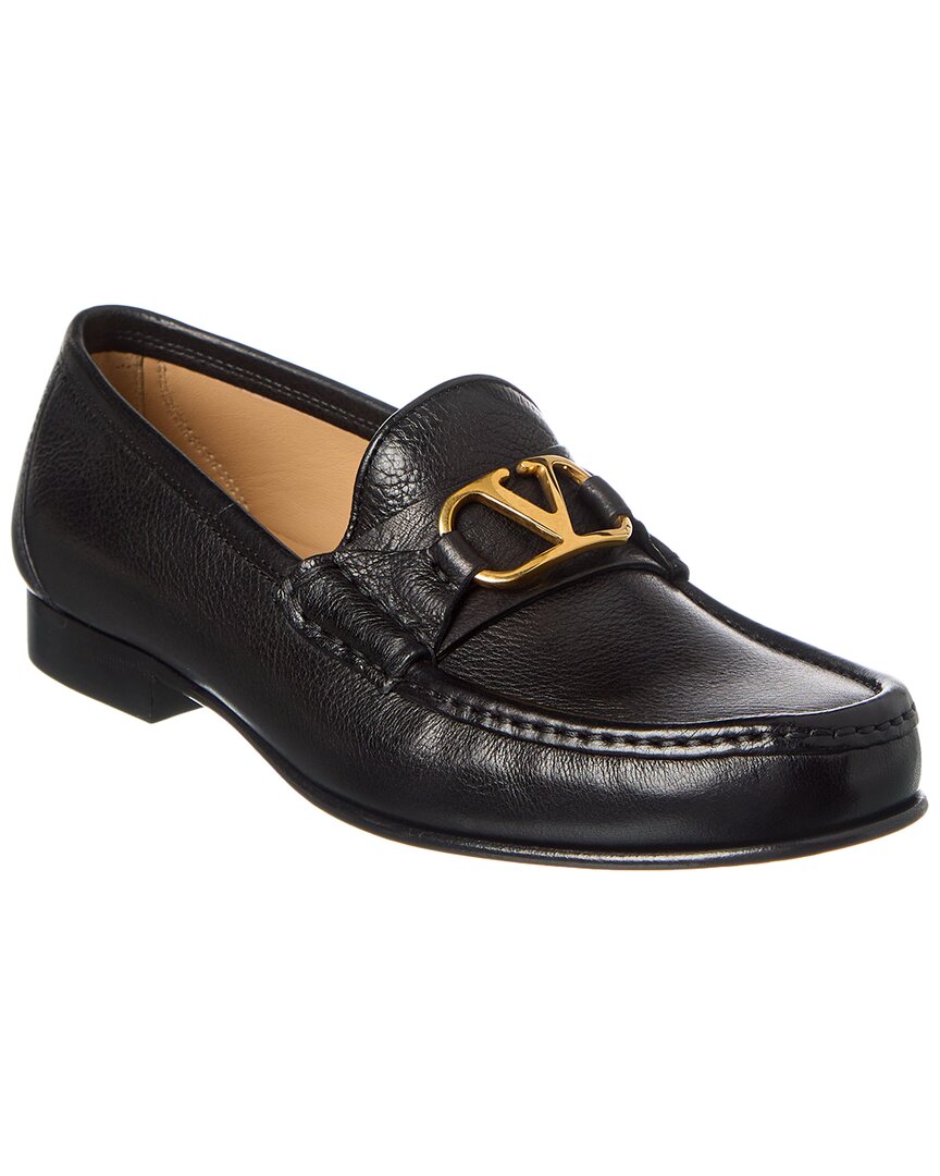 Valentino Garavani Vlogo Signature Buffalo Loafer 20mm Woman Black 40.5 In Black