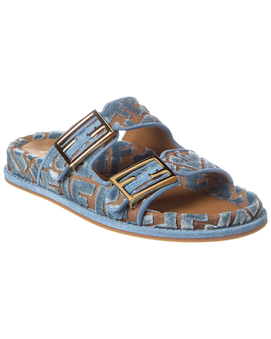 Fendi Dnu Inv  Feel Ff Jacquard Velvet Sandal