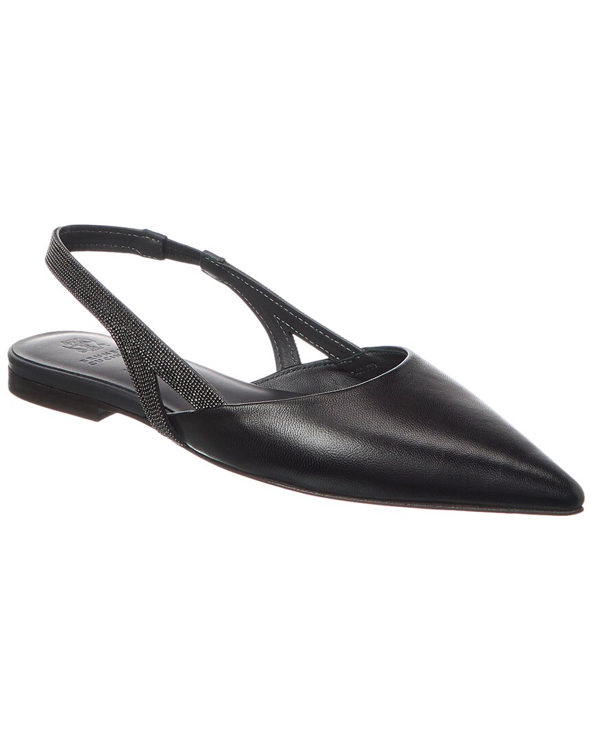 Brunello Cucinelli Slingback Leather Women's Black 36 | eBay