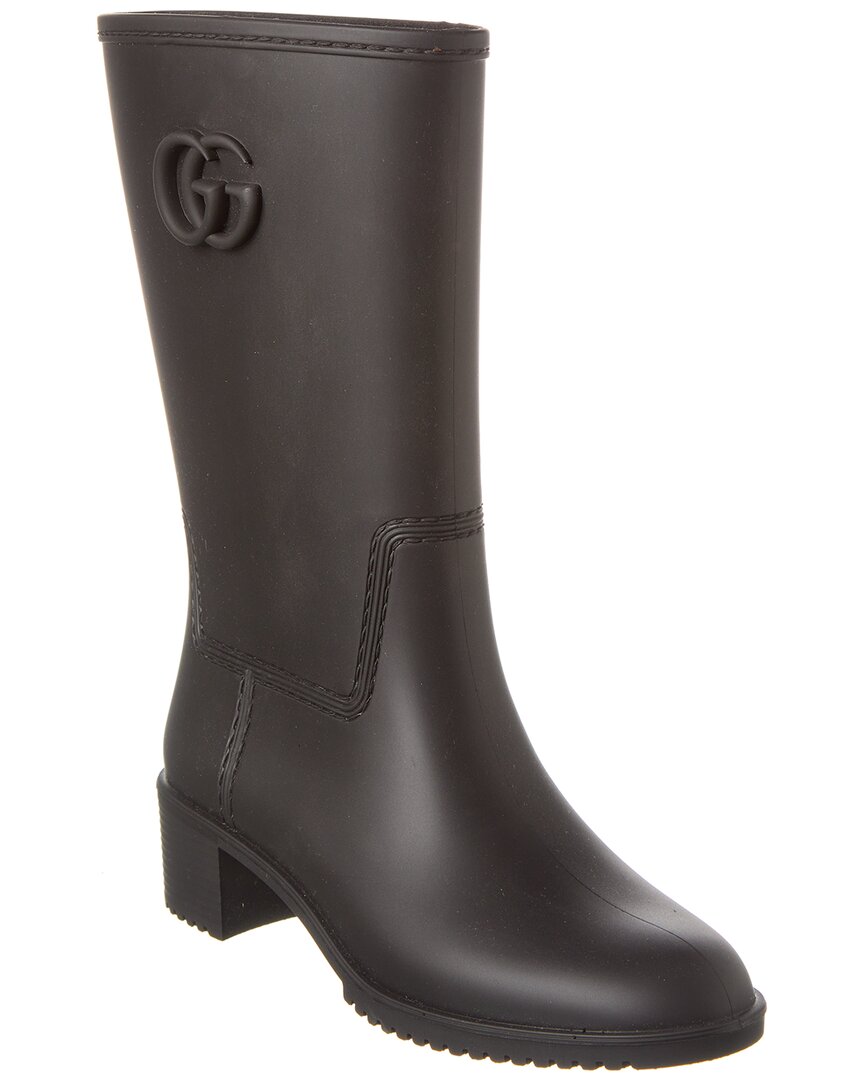 Shop Gucci Double G Rain Boot In Black