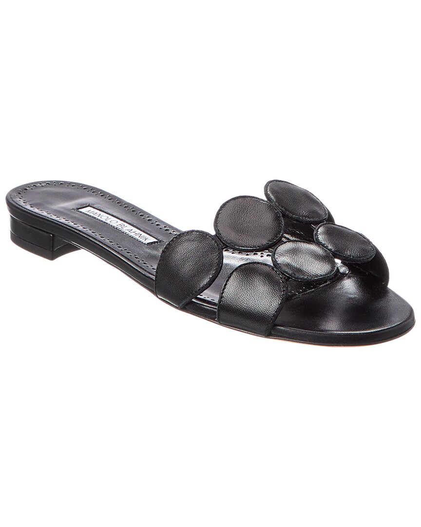 Manolo Blahnik Haribalamu Leather Sandal In Black