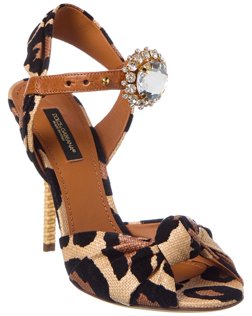 Dolce & Gabbana Jacquard & Leather Sandal