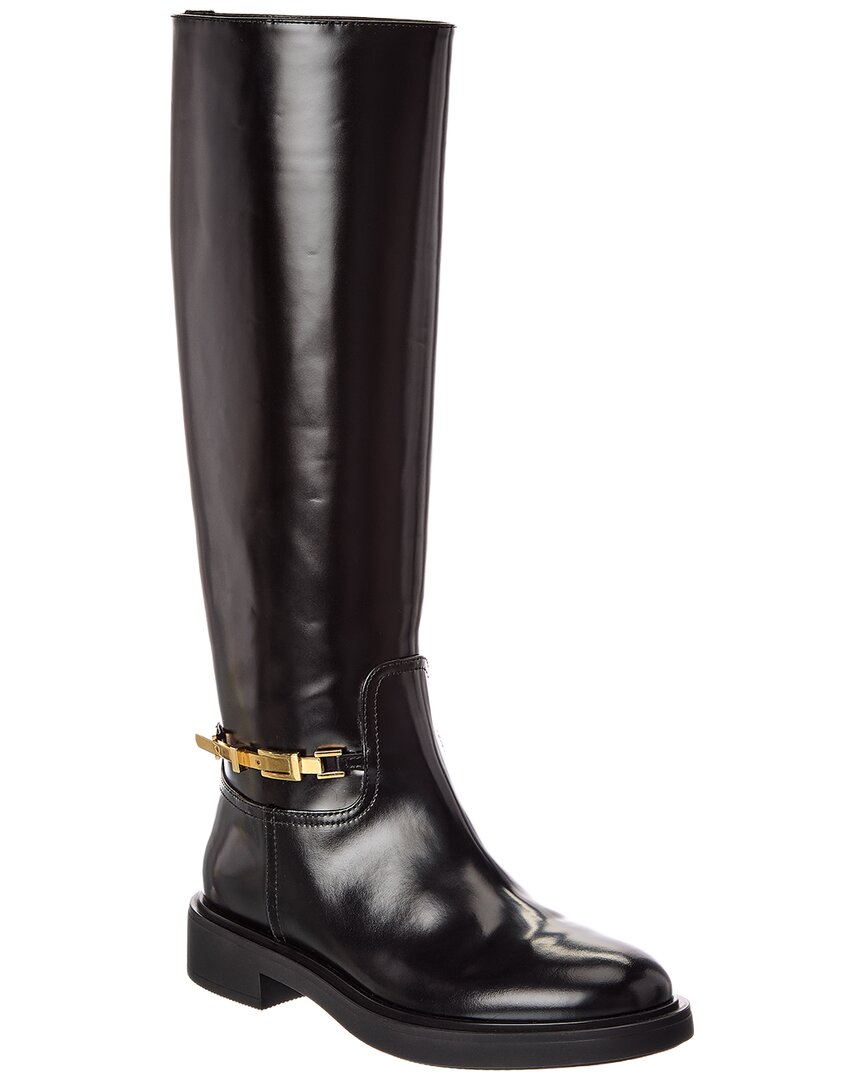 Gianvito Rossi Martine 20 Leather Knee-high Boot In Black