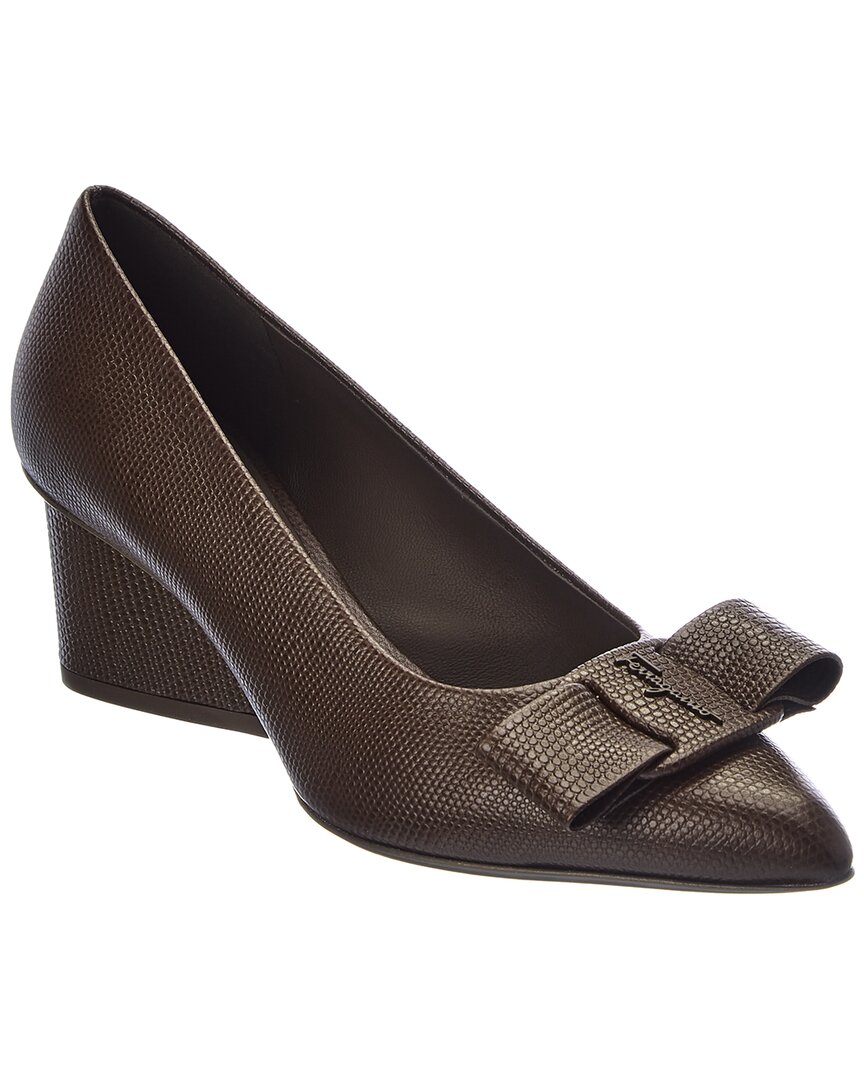 Ferragamo Viva Leather Pump In Green