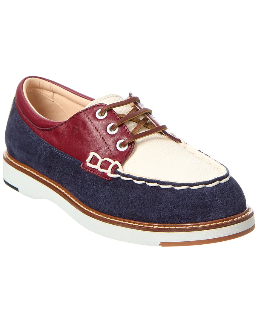 Shop Tod's Leather & Suede Boat Shoe