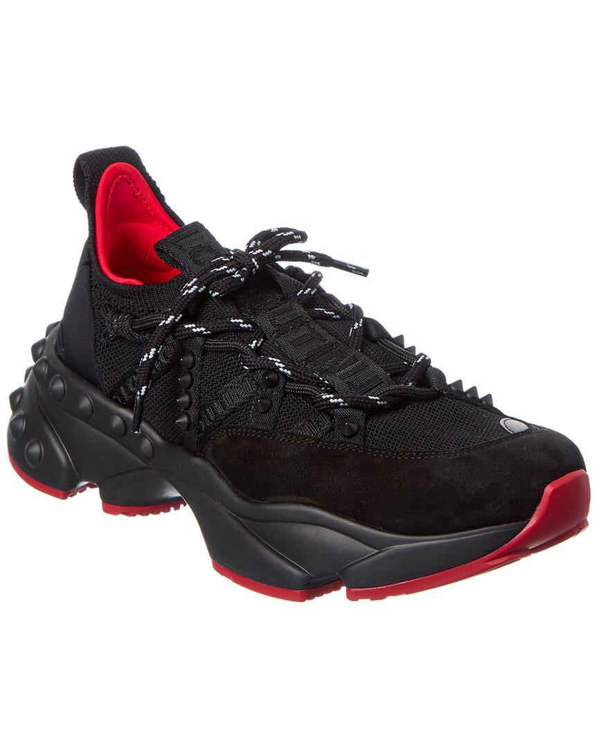 Christian Louboutin Trailrun Donna Red Sole Runner Sneakers In Black