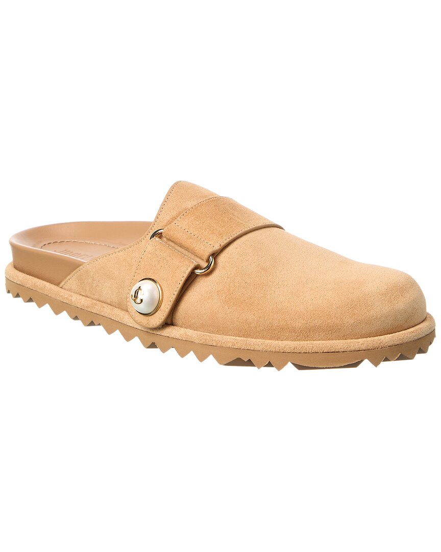 Jimmy Choo Fayence Suede Mule In Brown