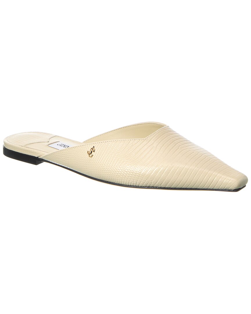 Jimmy Choo Ivory Leather Vivi Slippers In Brown