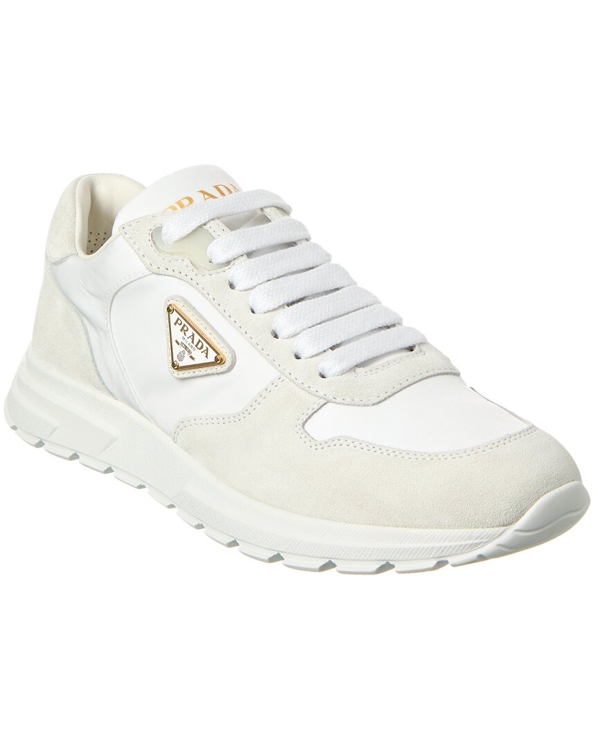 Prada Re-nylon And Suede Prax 2.0 Low-top Sneakers In White