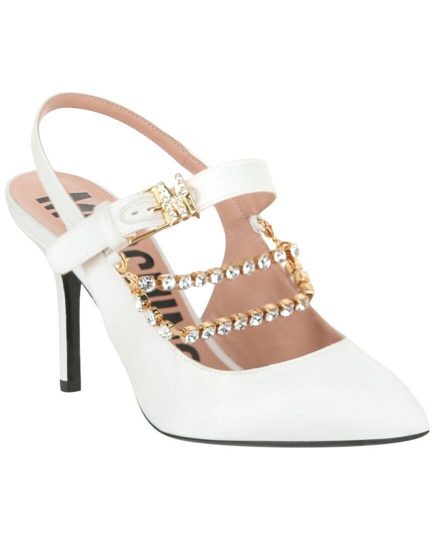 Moschino Rhinestone-embellished Pumps In White