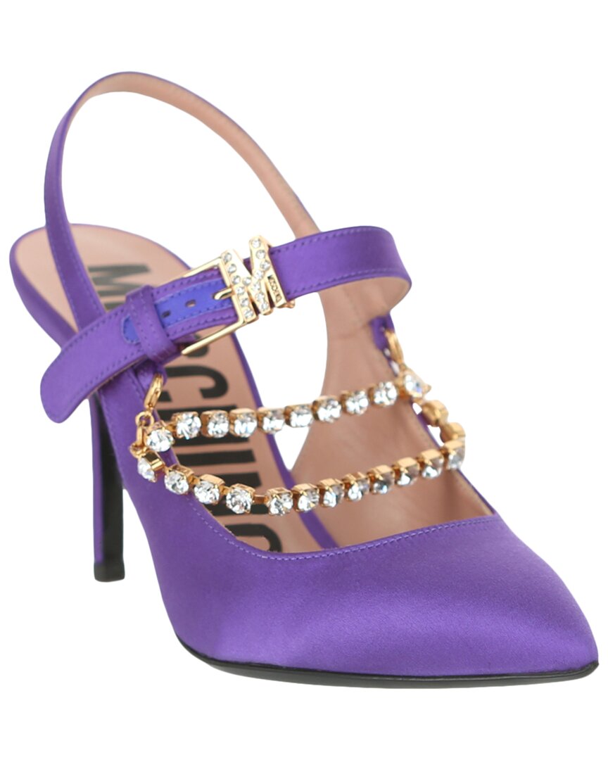 Moschino Rhinestone-embellished Pumps In Purple