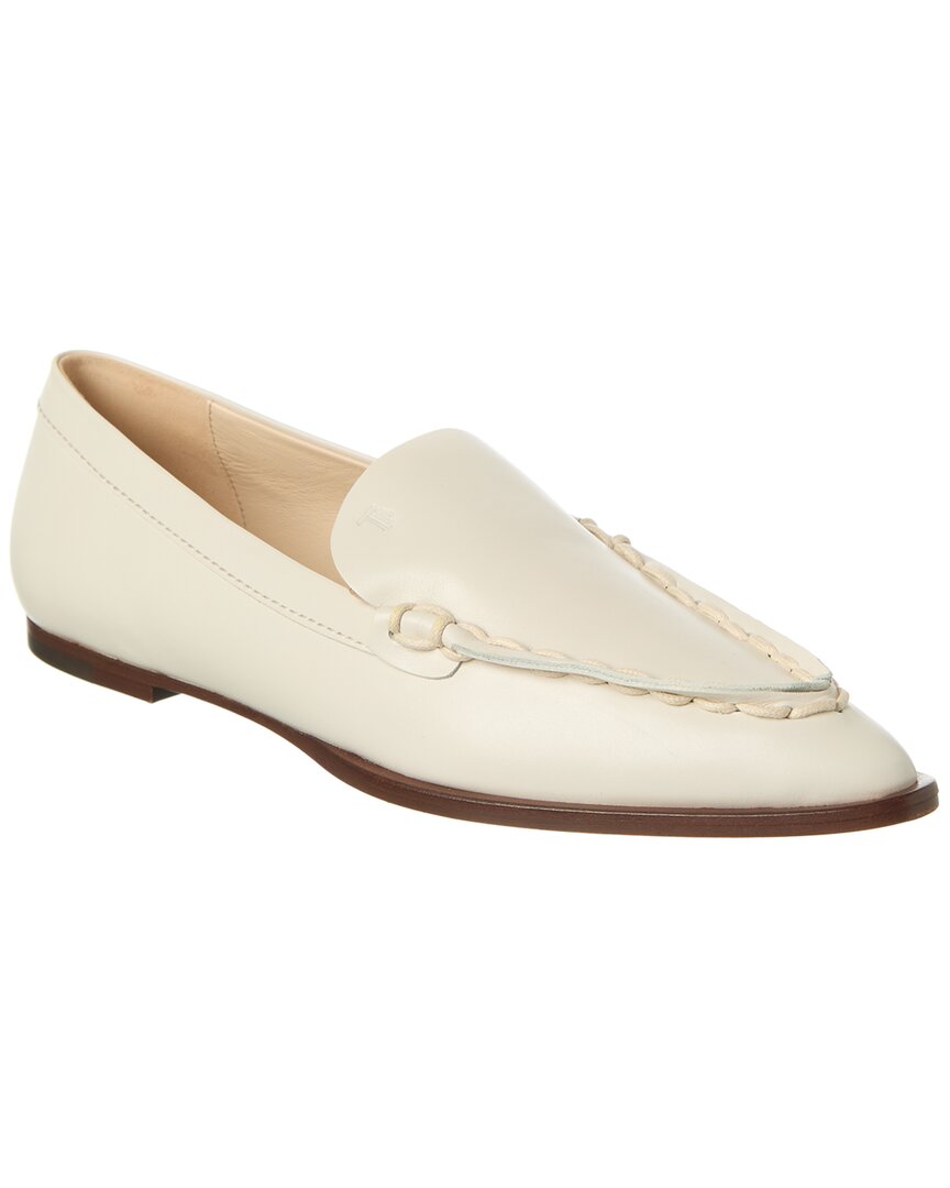 Tod's Leather Loafer In White
