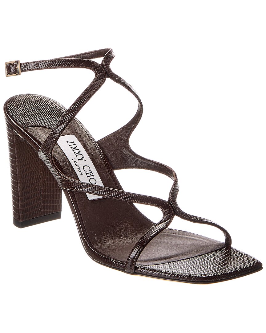 サンダル・ミュール JIMMY CHOO AZIE SANDALS IN LIZARD-EMBOSSED LEATHER JIMMY CHOO - 85Mm Azie Lizard Print Leather Sandals – The