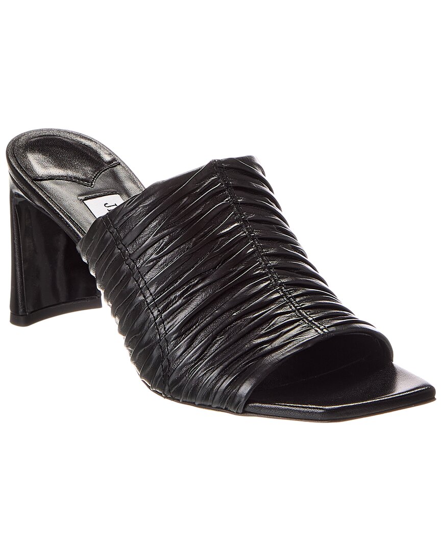 Jimmy Choo Lua Ruched Leather Mule Sandals