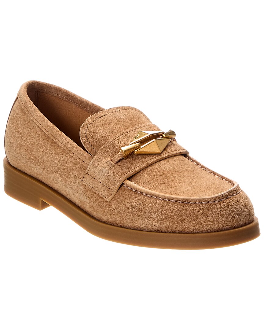 Jimmy Choo Maddie Diamond Suede Loafers