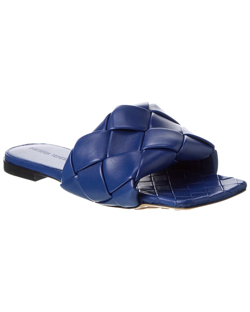 Bottega Veneta The Lido Intrecciato Leather Sandal In Blue