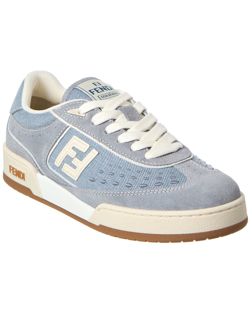 Shop Fendi Match Denim & Suede Sneaker