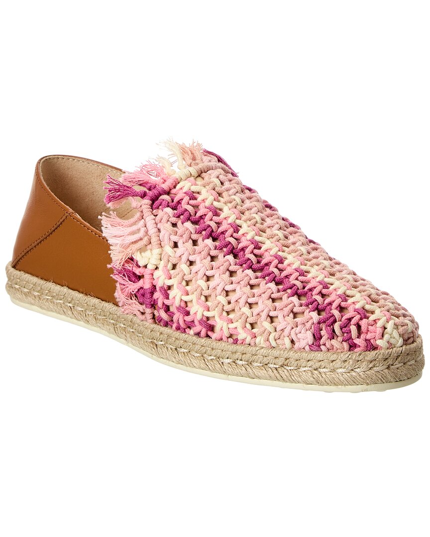Tod's Logo Leather Espadrille