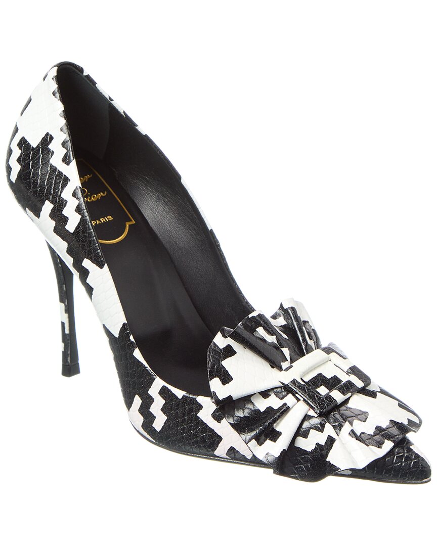 Roger Vivier Dec Frilly Embossed Leather Pump