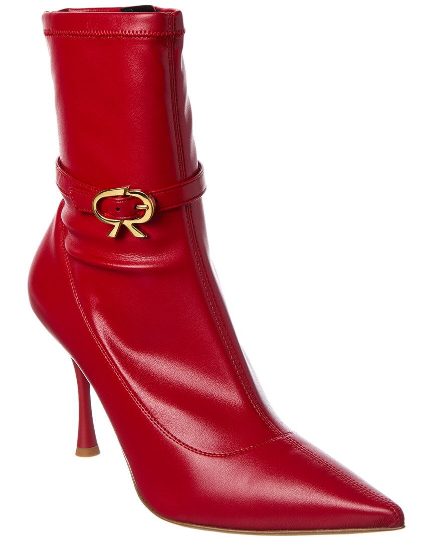 Gianvito Rossi Ascent 85 Leather Bootie In Red