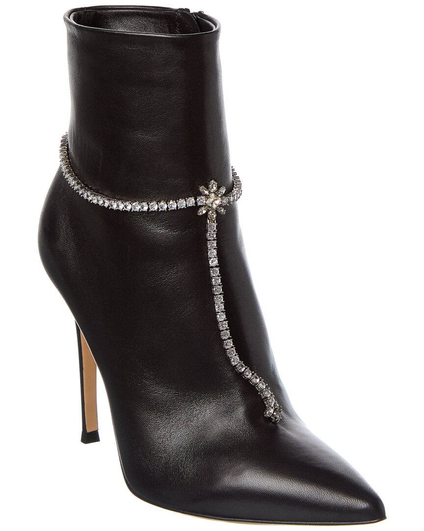 Gianvito Rossi Brilliant 105 Leather Bootie In Black