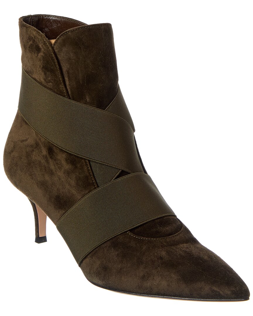 Gianvito Rossi 55 Suede Bootie In Green