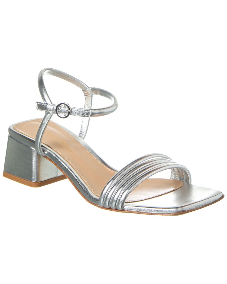 Gianvito Rossi Lena 45 Leather Sandal In Grey