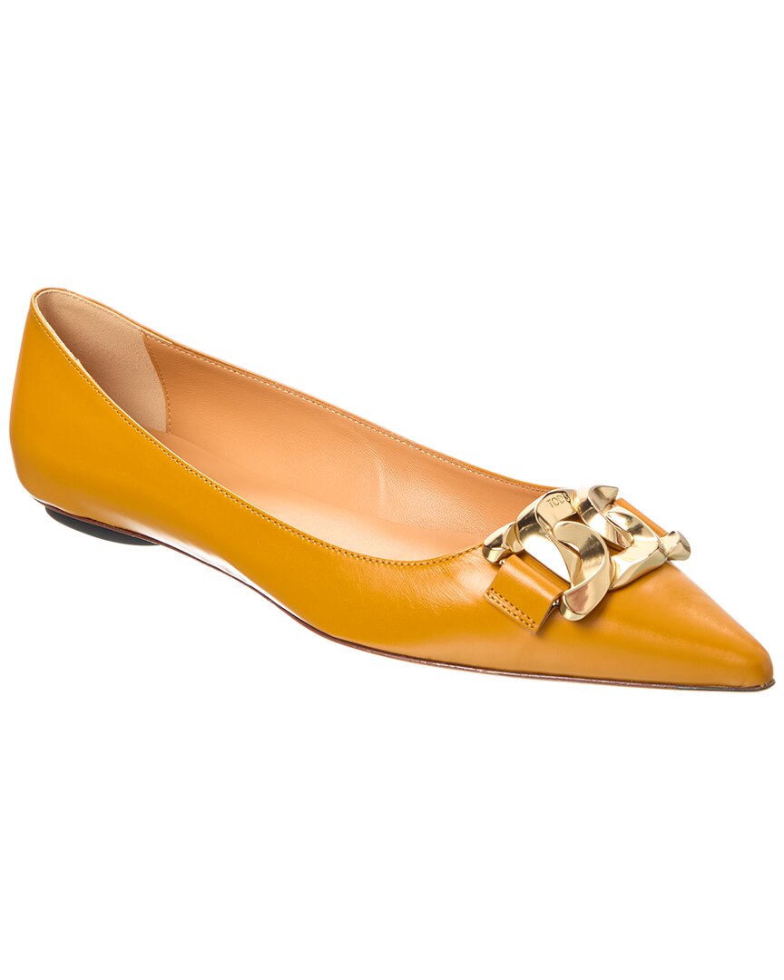 Tod's Logo Leather Flat