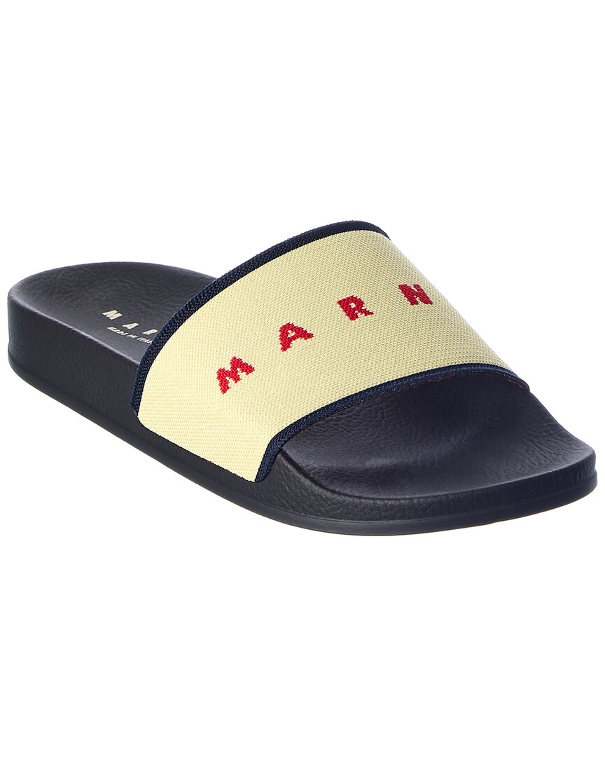Marni Logo Flat Pool Sandals In White