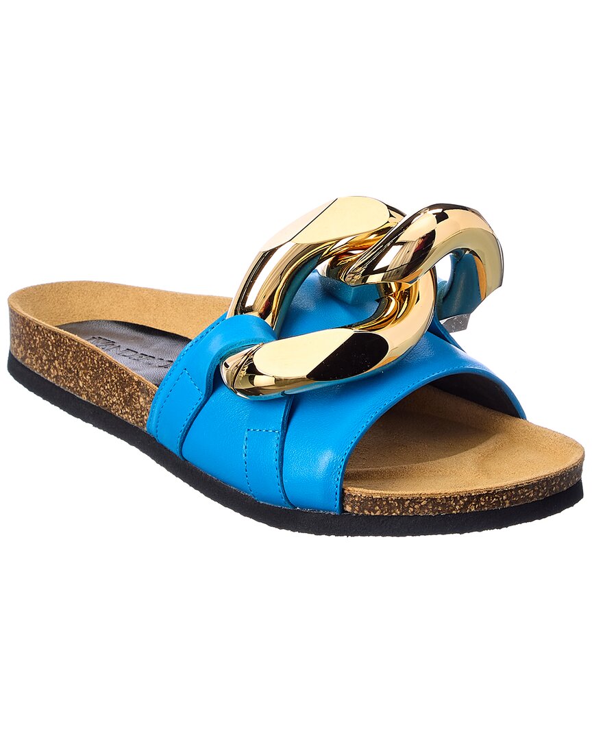 Jw Anderson Oversize Chain Slide Sandals In Blue