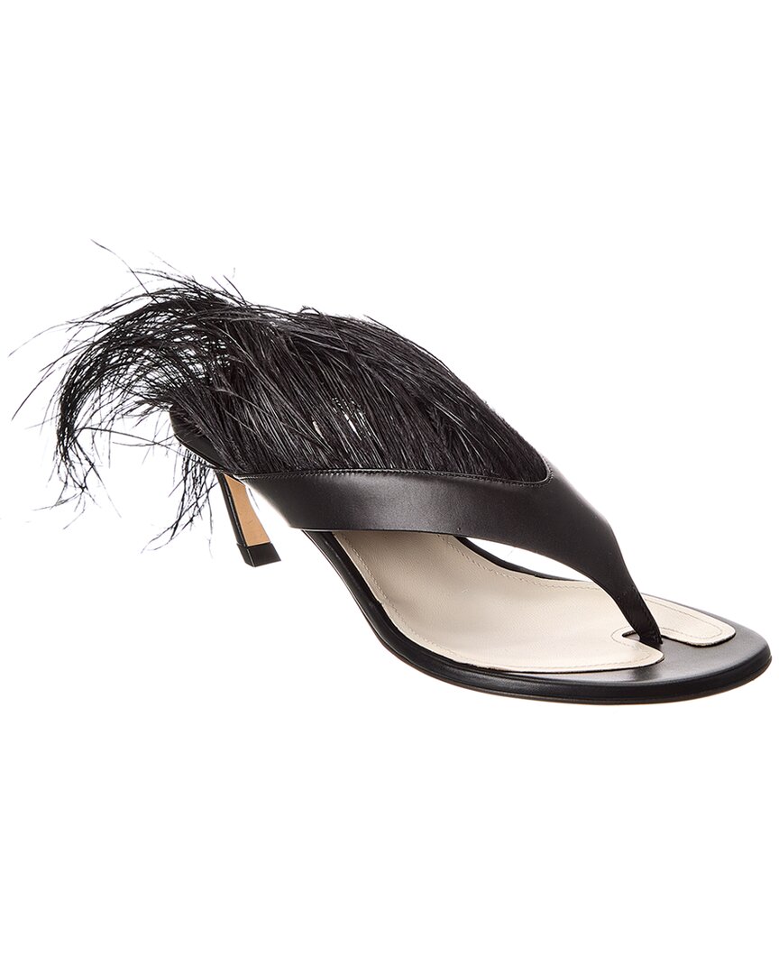Lanvin Feather Swing 65 Leather Sandals