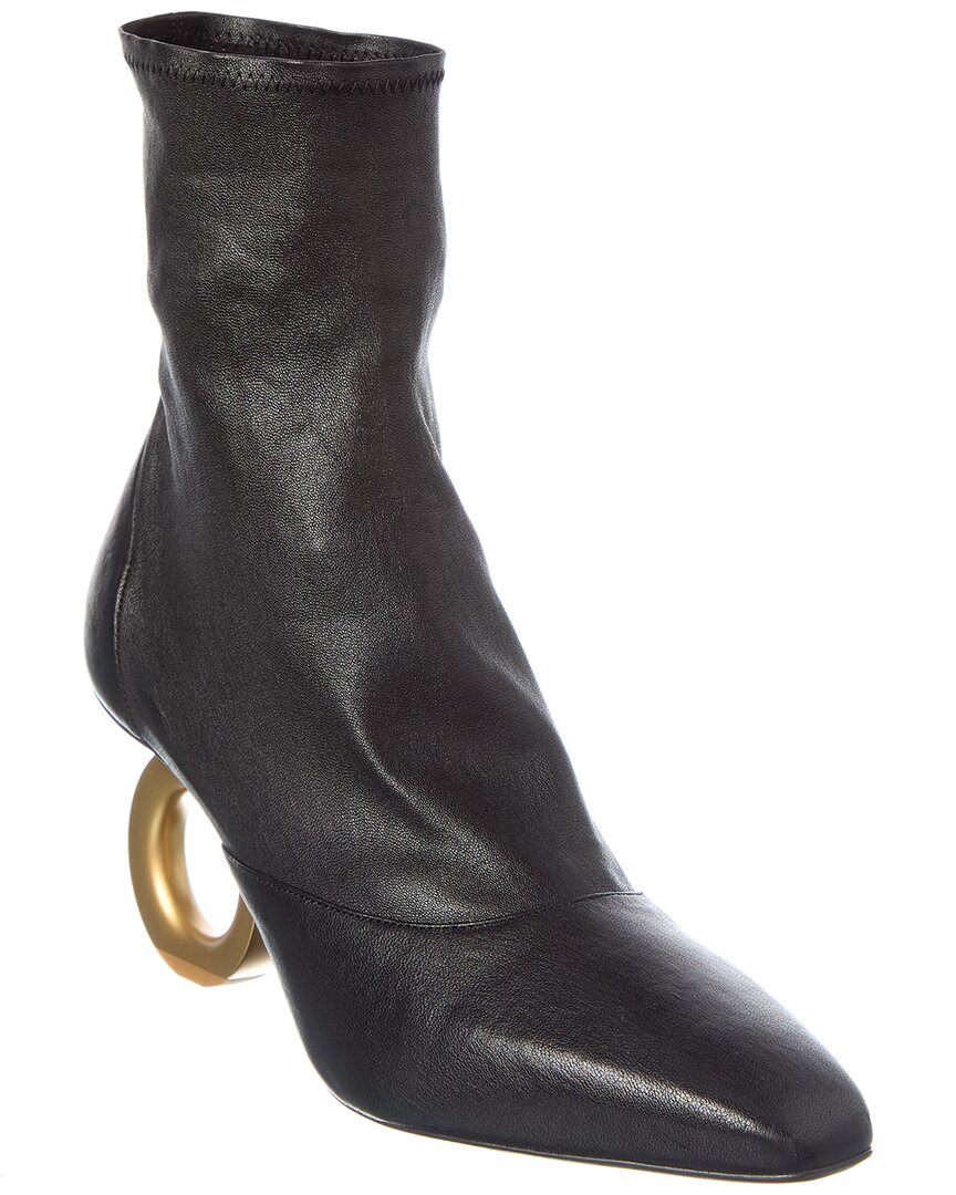 Ferragamo Adhar Leather Bootie In Black