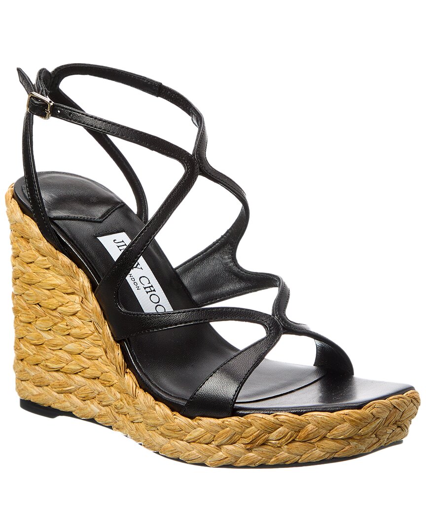 Jimmy Choo Ayla 110 Leather Wedge Sandal