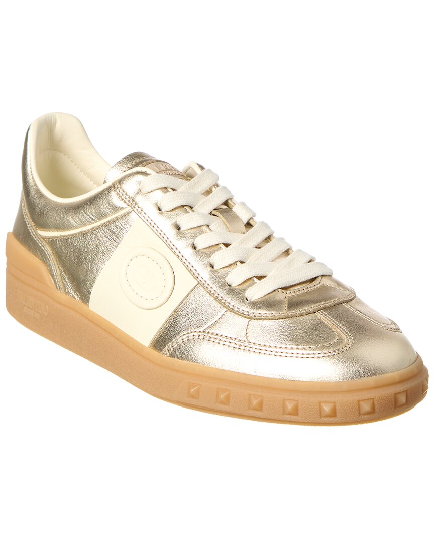 Valentino Jw Anderson Brown Leather Stitch Slippers In Grey