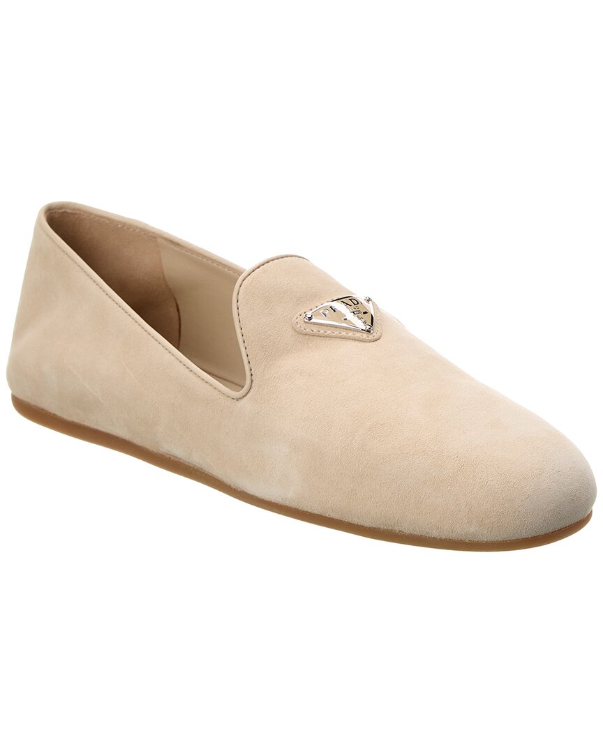 Prada Dnu Inv Logo Suede Loafer