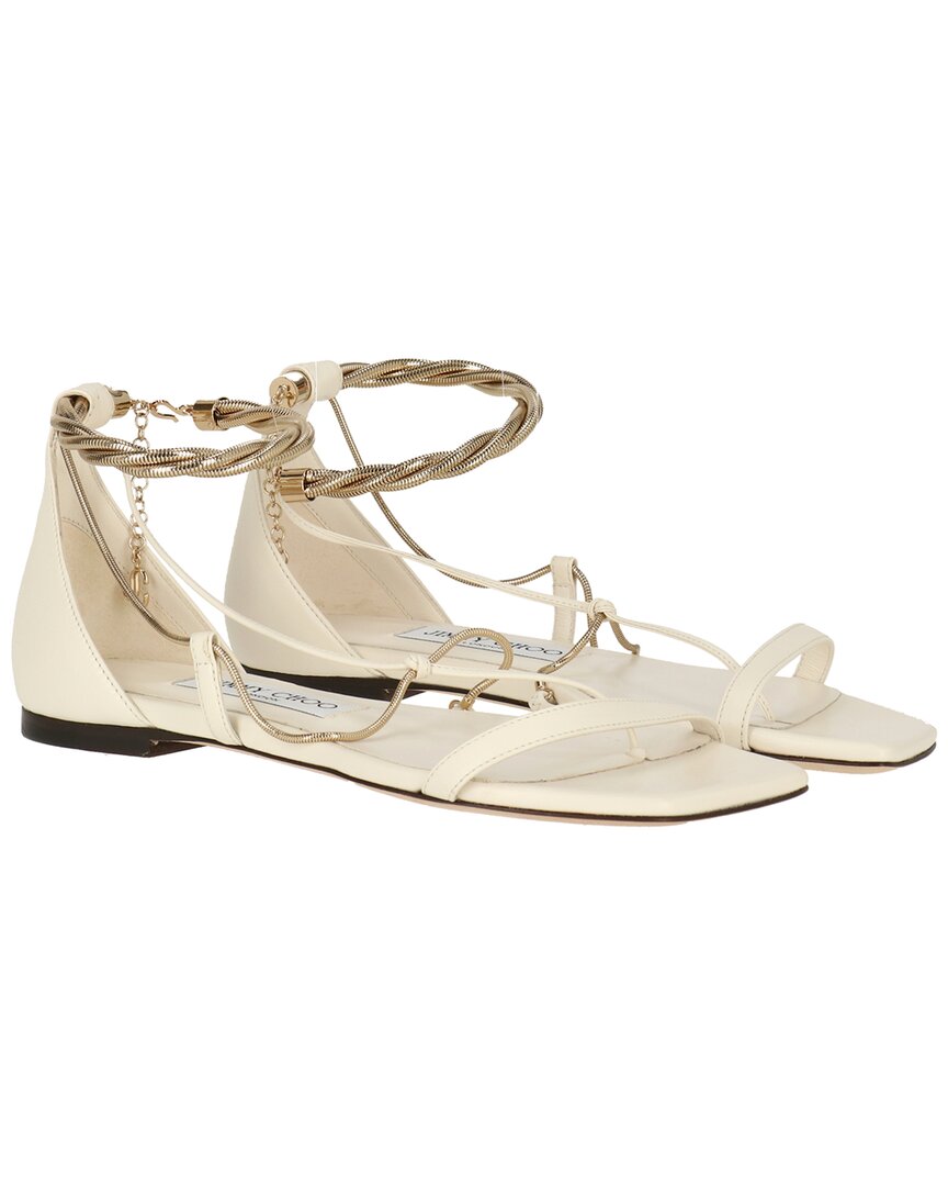 Jimmy Choo Oriana Leather Flat Sandals