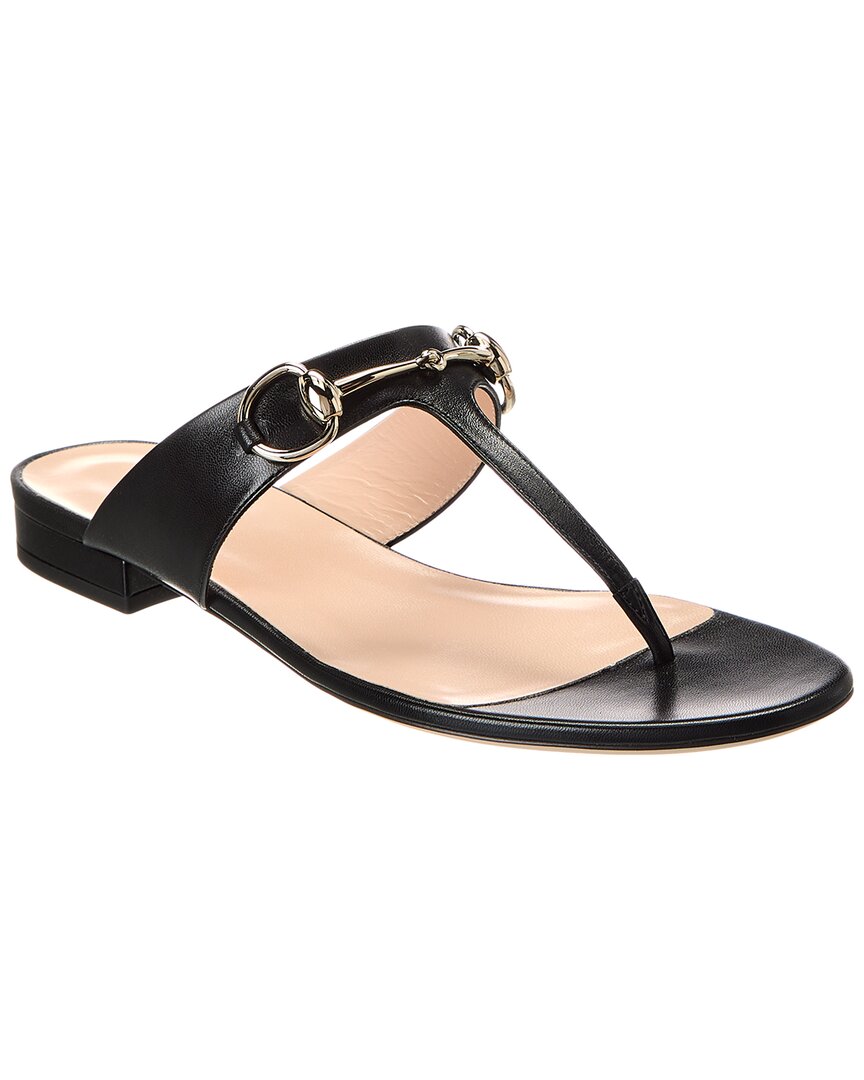 Gucci Women's Flip-flops With Leather Clamp Sandal