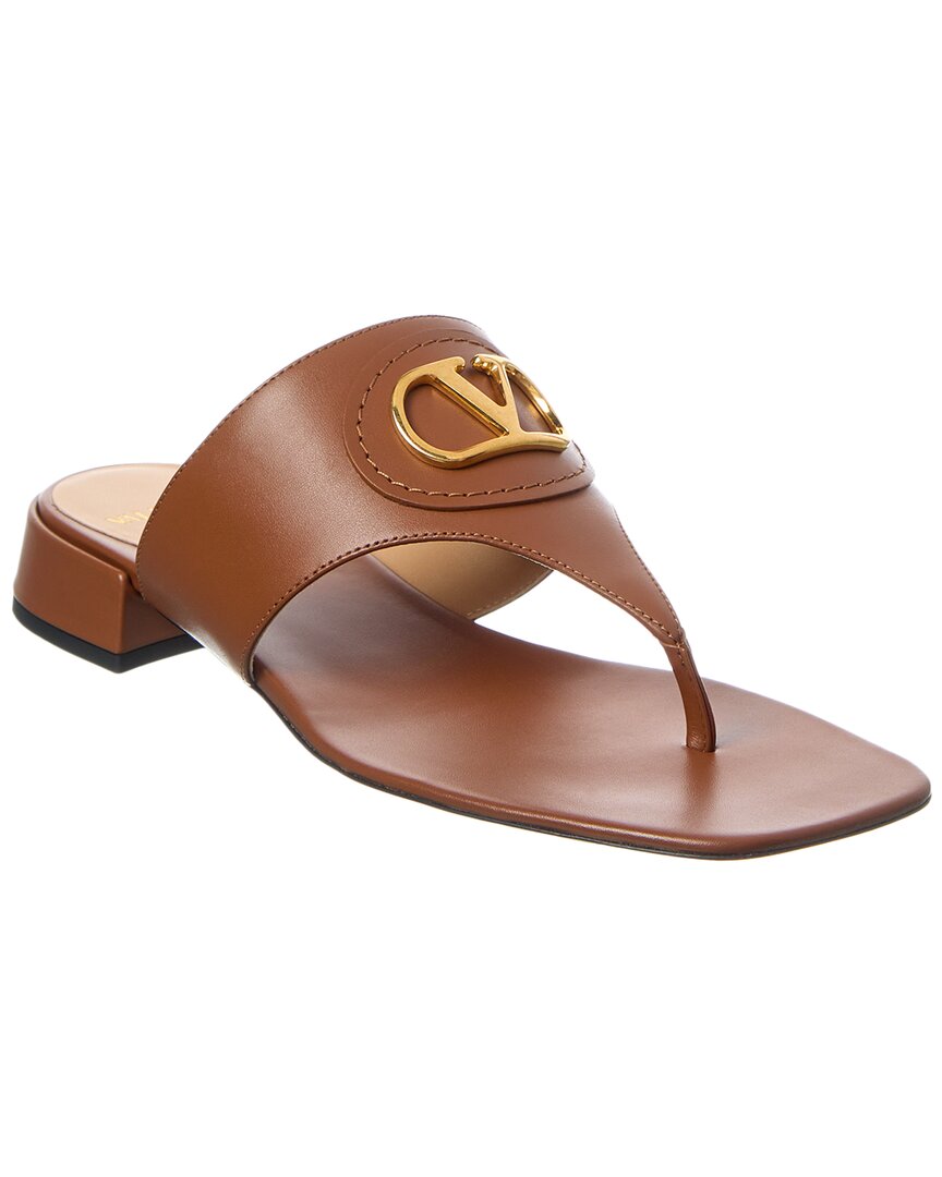 Valentino Vlogo Plaque Square Open Toe Slides