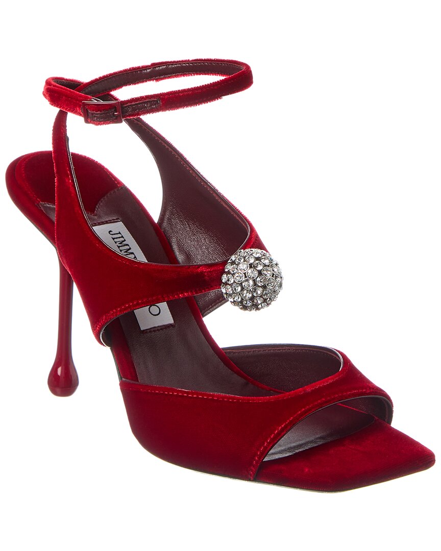Jimmy Choo Orb 95 Velvet Sandals