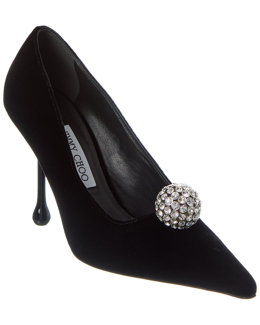 Jimmy Choo Orb 50 Crystal-embellished Velvet Pumps