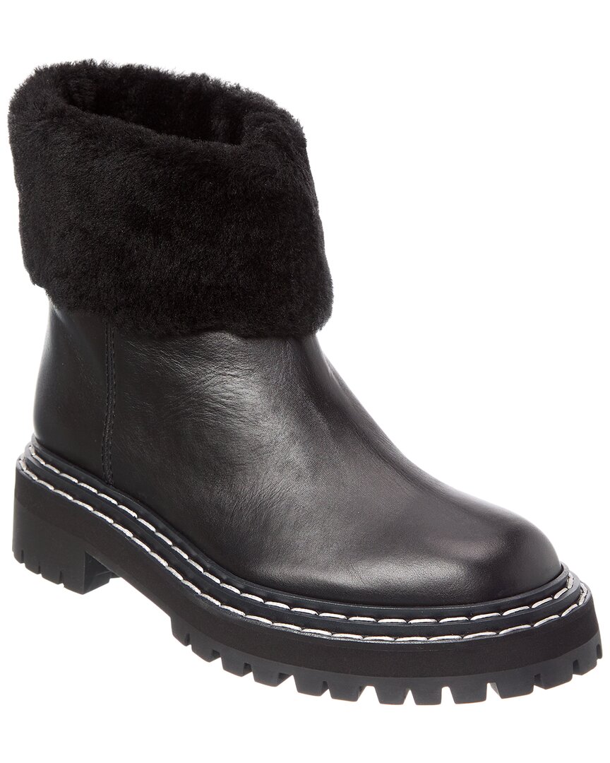 Proenza Schouler Leather & Shearling Boot In Black
