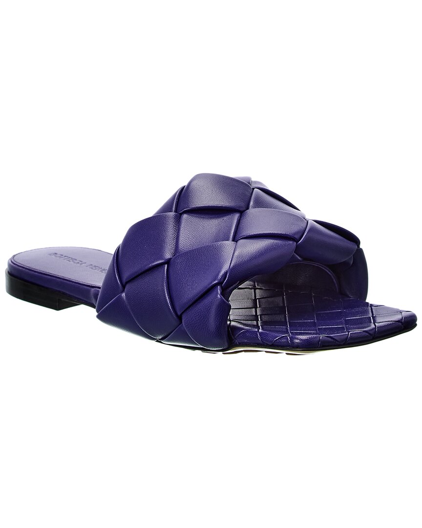 Shop Bottega Veneta The Lido Intrecciato Leather Sandal In Purple