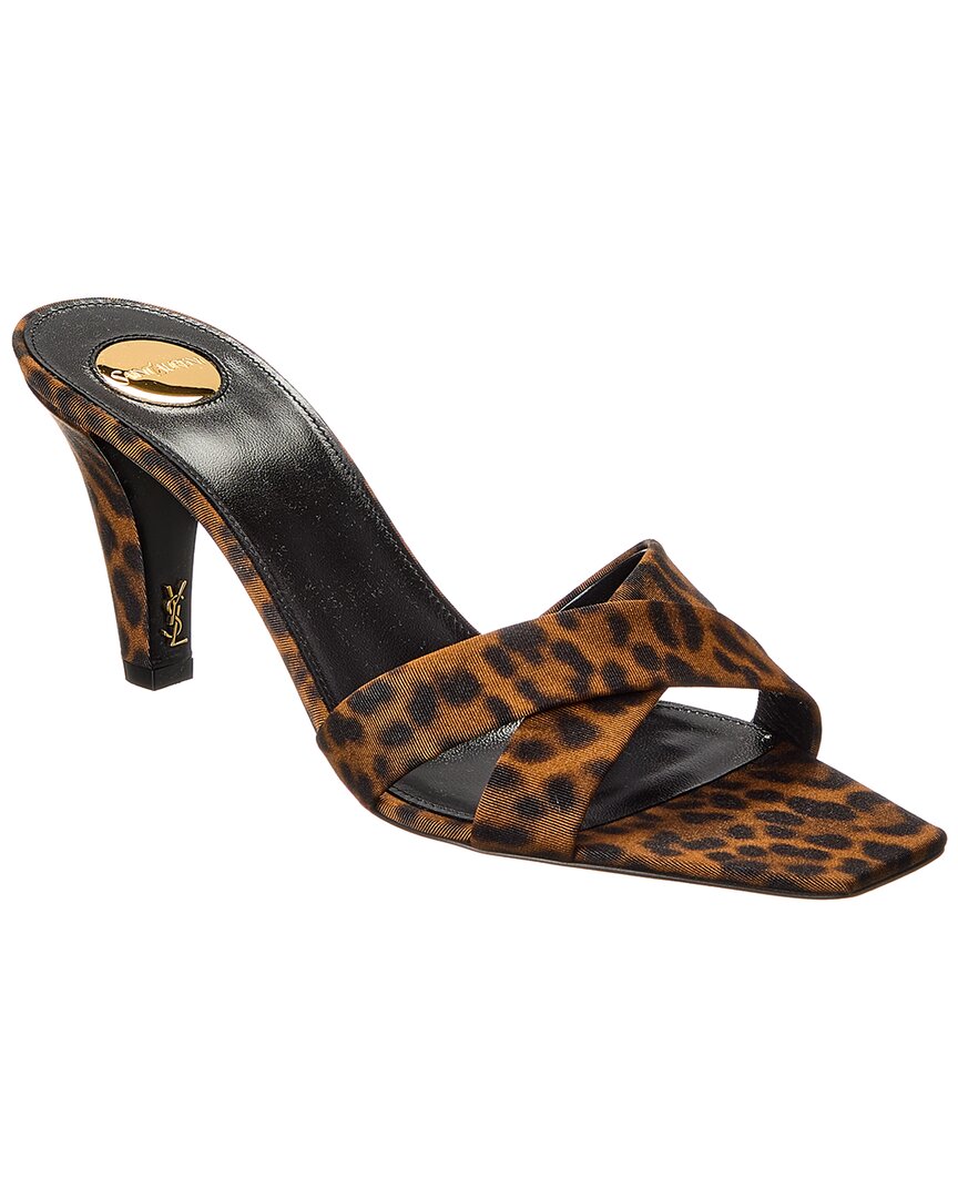 Saint Laurent 'jill' Mules In Animal Print