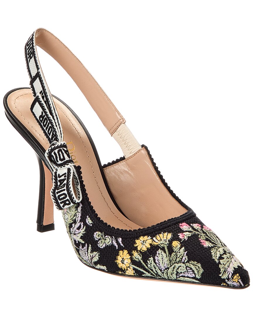 Dior J'a Cotton & Leather Slingback Pump