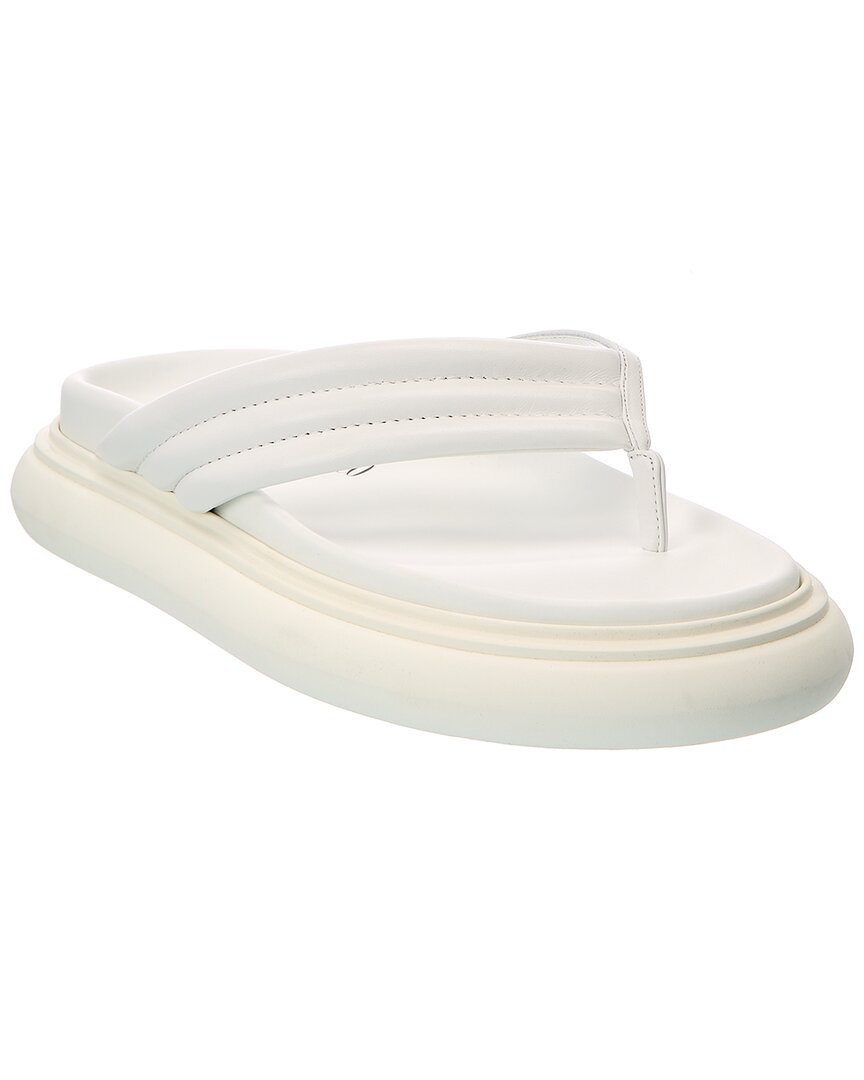 Shop Attico The  Padded Leather Platform Sandal In White