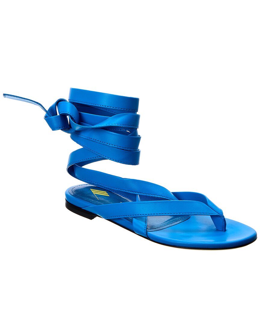 Shop Attico The  Beth Leather Sandal In Blue
