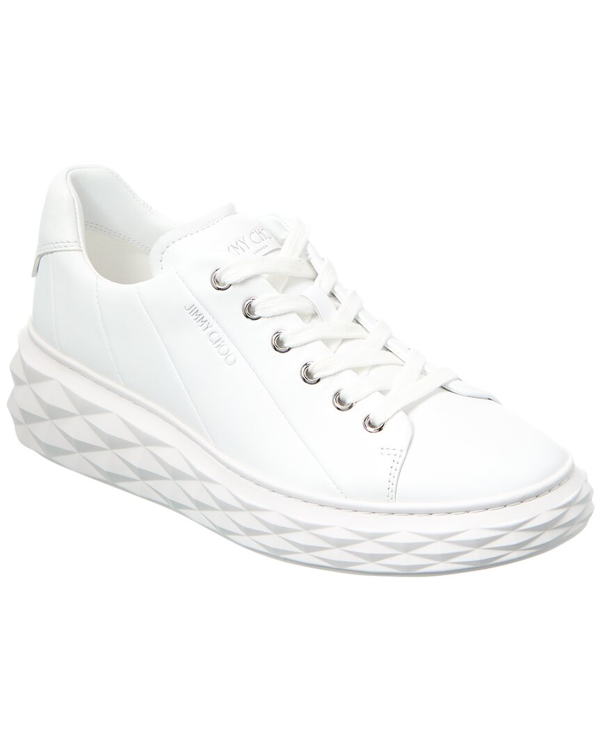 Shop Jimmy Choo Diamond Light Maxi/f Leather Sneaker